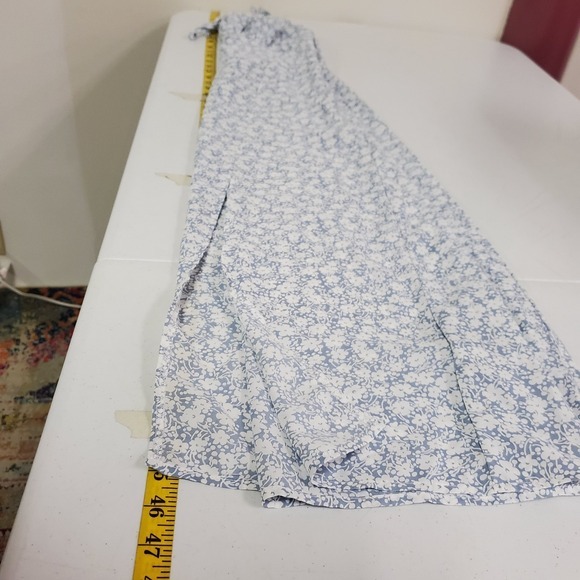 Shein Womens Dainty Floral Babydoll Milkmaid Midi Dress‎ Size 4 Blue Coquette - Picture 8 of 11